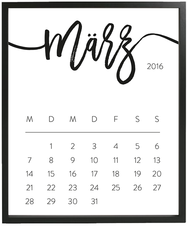 DIY printable Kalender Maerz